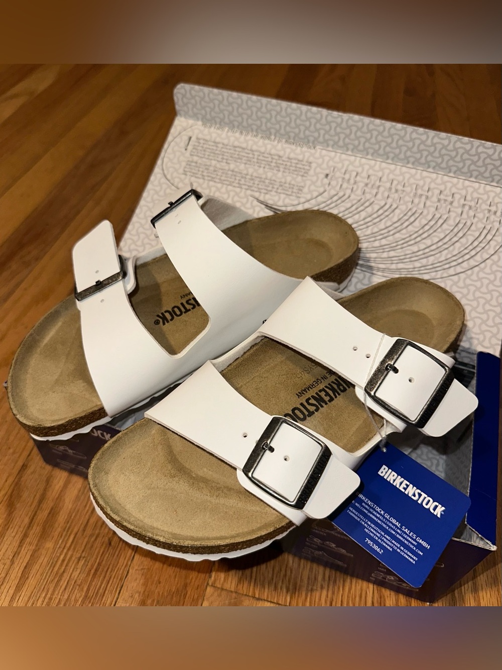 Birkenstock Arizona Sandals Size 39 Narrow Fit White Brand New In Box